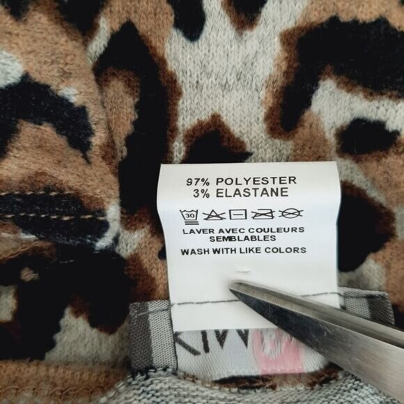 KIM & CO 2x Cardigan & Top Set - Soft Fine Knit Leopard Pattern Sz L - Picture 13 of 13